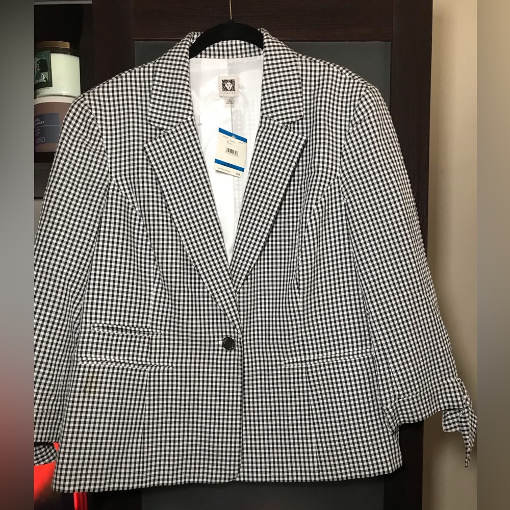 Anne Klein Gingham Blazer Size XL